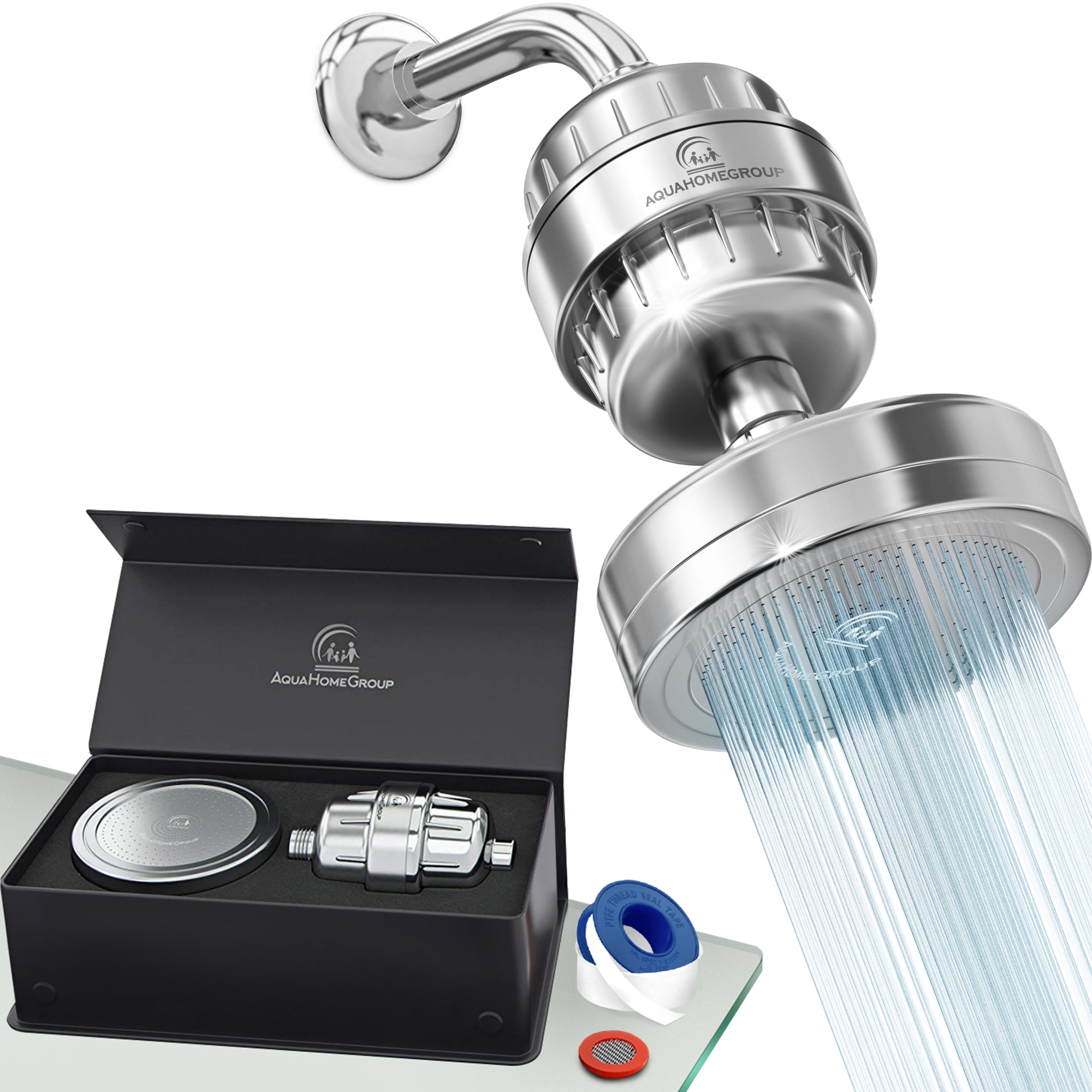 AquaHomeGroup 20-Stage Luxury Filtered Shower Head Set