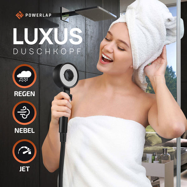 POWERLAP® Duschkopf (Matt-Schwarz) mit Filter & Booster-Modus 7
