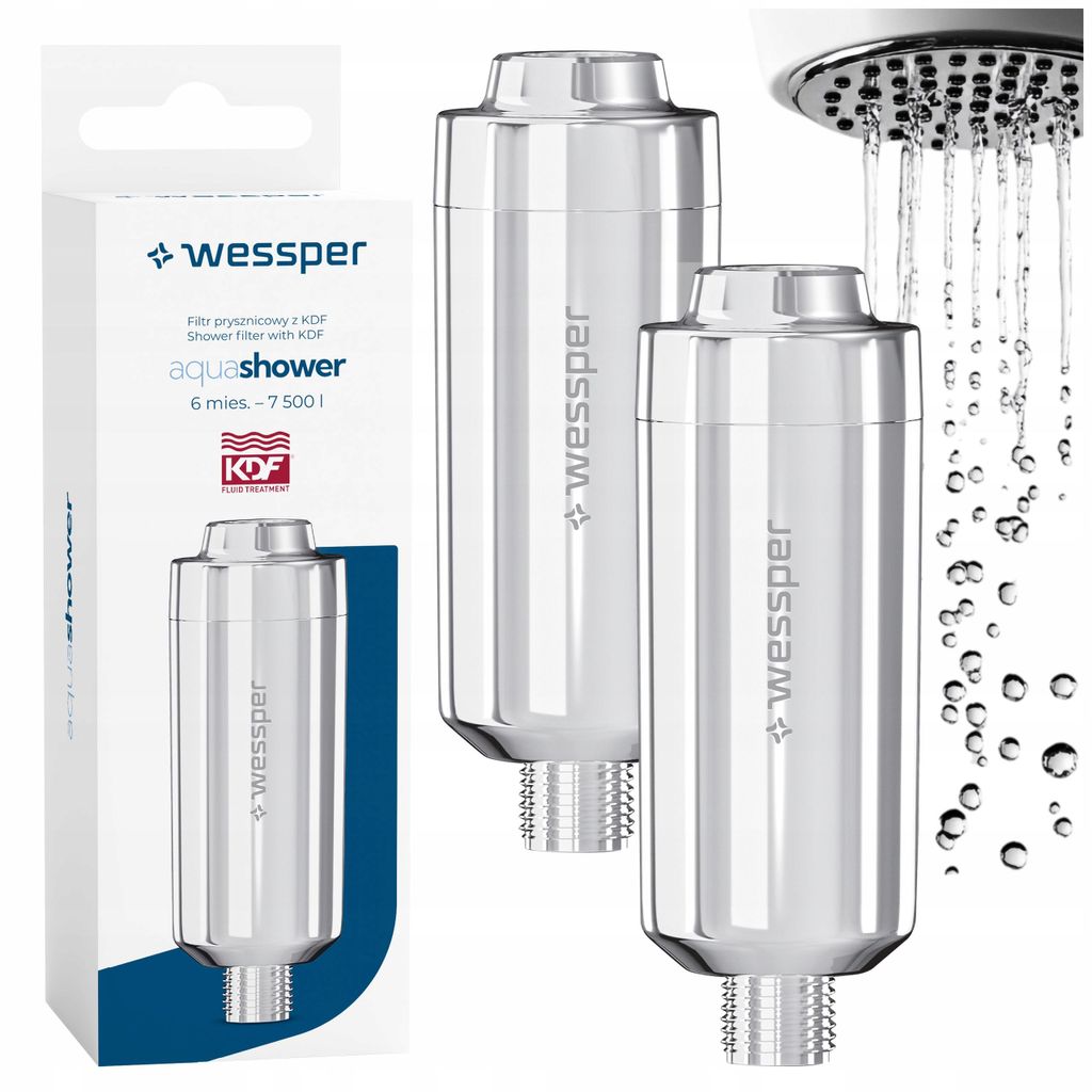 Wessper AquaShower Duschfilter Silber 2er Set